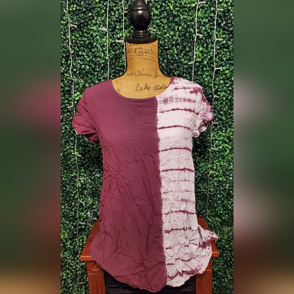 High-Lo Tie Dye Accent Top